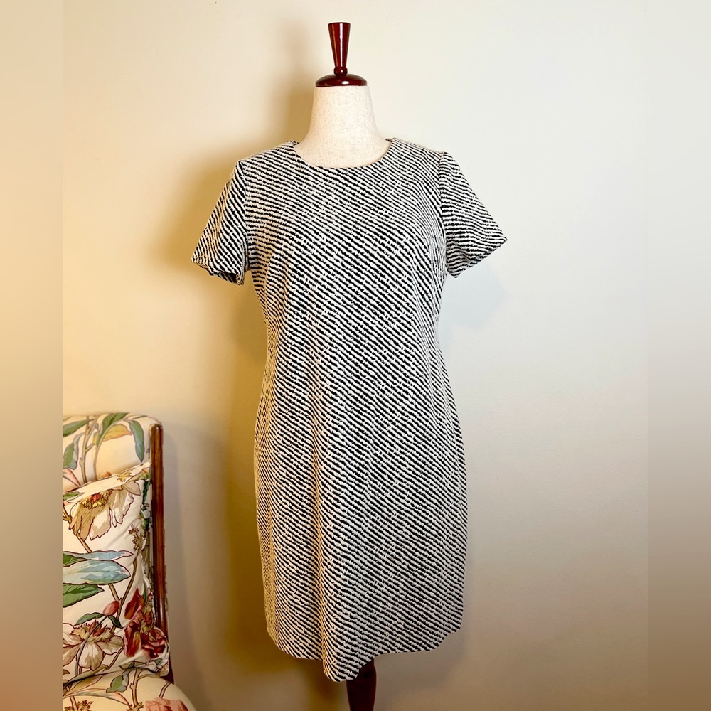 CALVIN KLEIN sheath dress women’s size 10 black and white.  Excellent condition